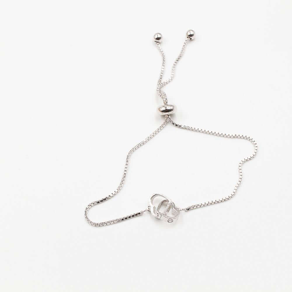 اسوارة تيفاني قلبين سحاب اسواره متوفر 2 لون فضي