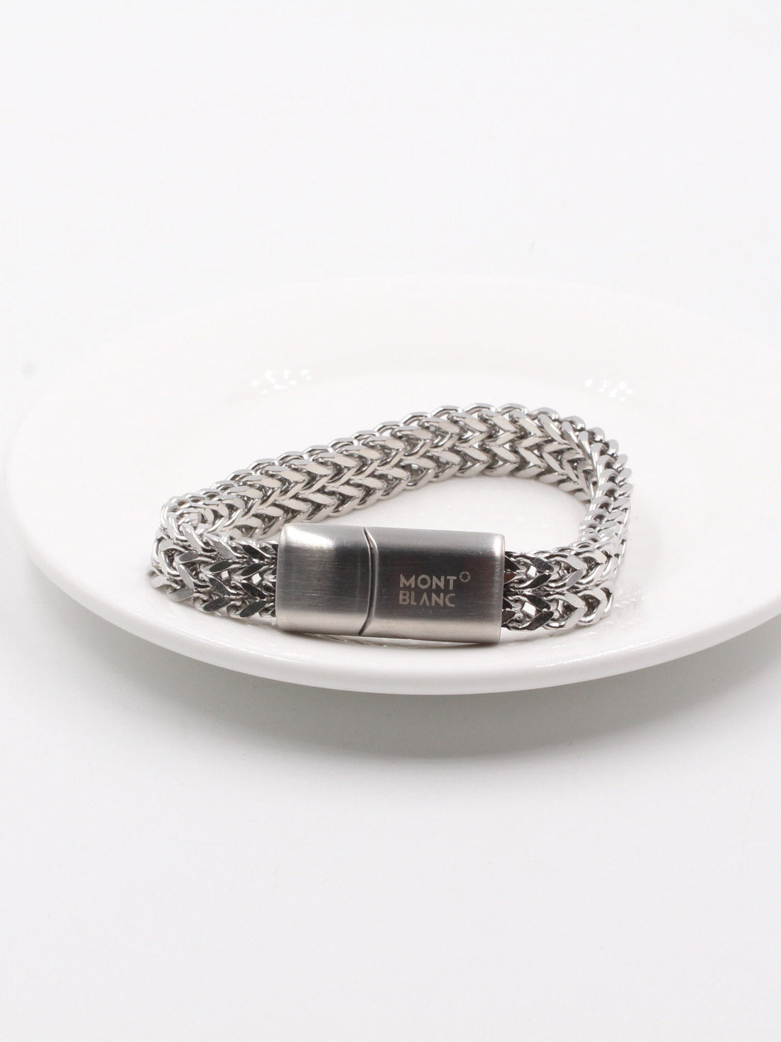 اساوِر مونت بلانك سلفر ميتال رجالي اسواره mont blank فضي