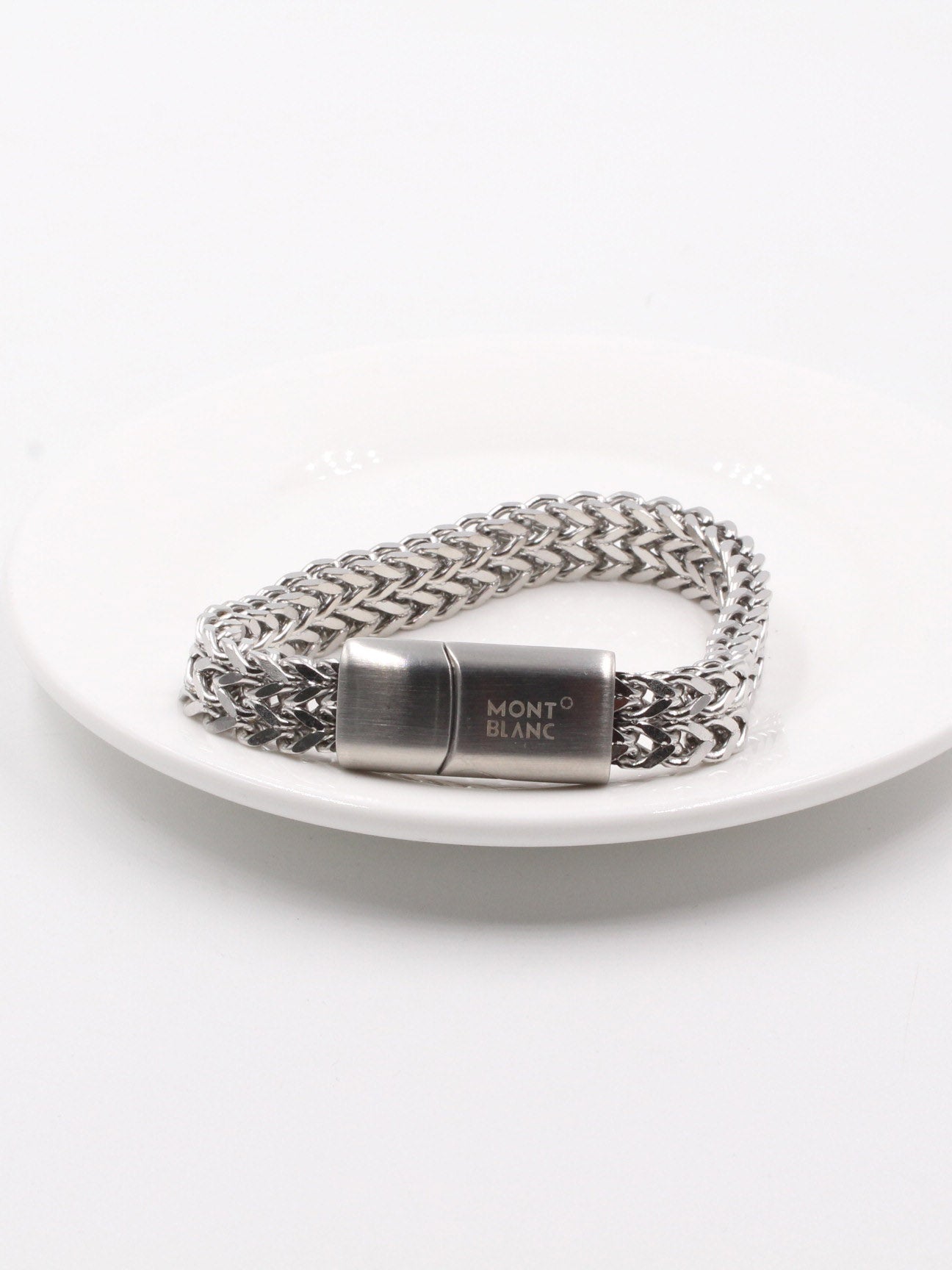 اساوِر مونت بلانك سلفر ميتال رجالي اسواره mont blank فضي