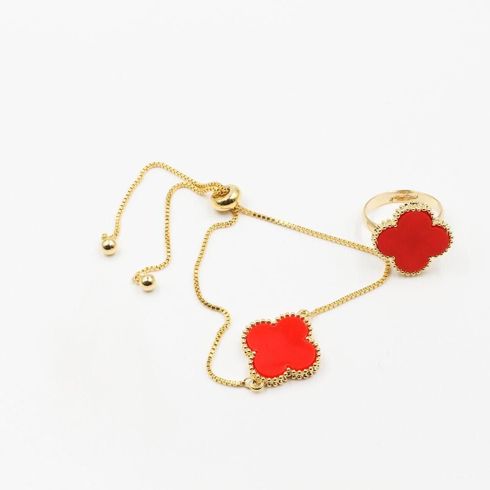 طقم اسواره سحاب وخاتم فان كليف كبير طقم متوفر 7 لون احمر ذهبي