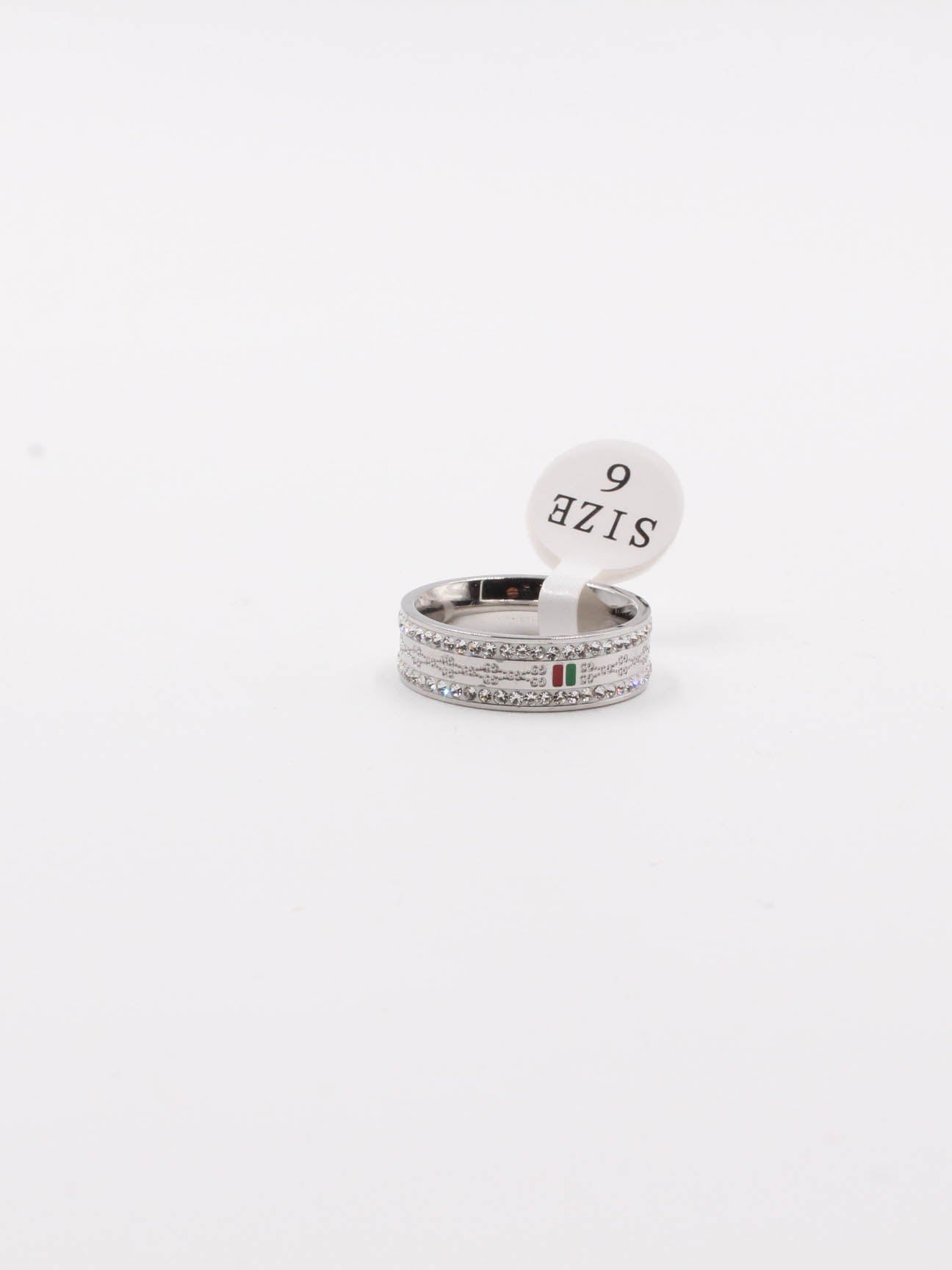 خاتم قوتشي كريستال نسائي خواتم gucci فضي 6