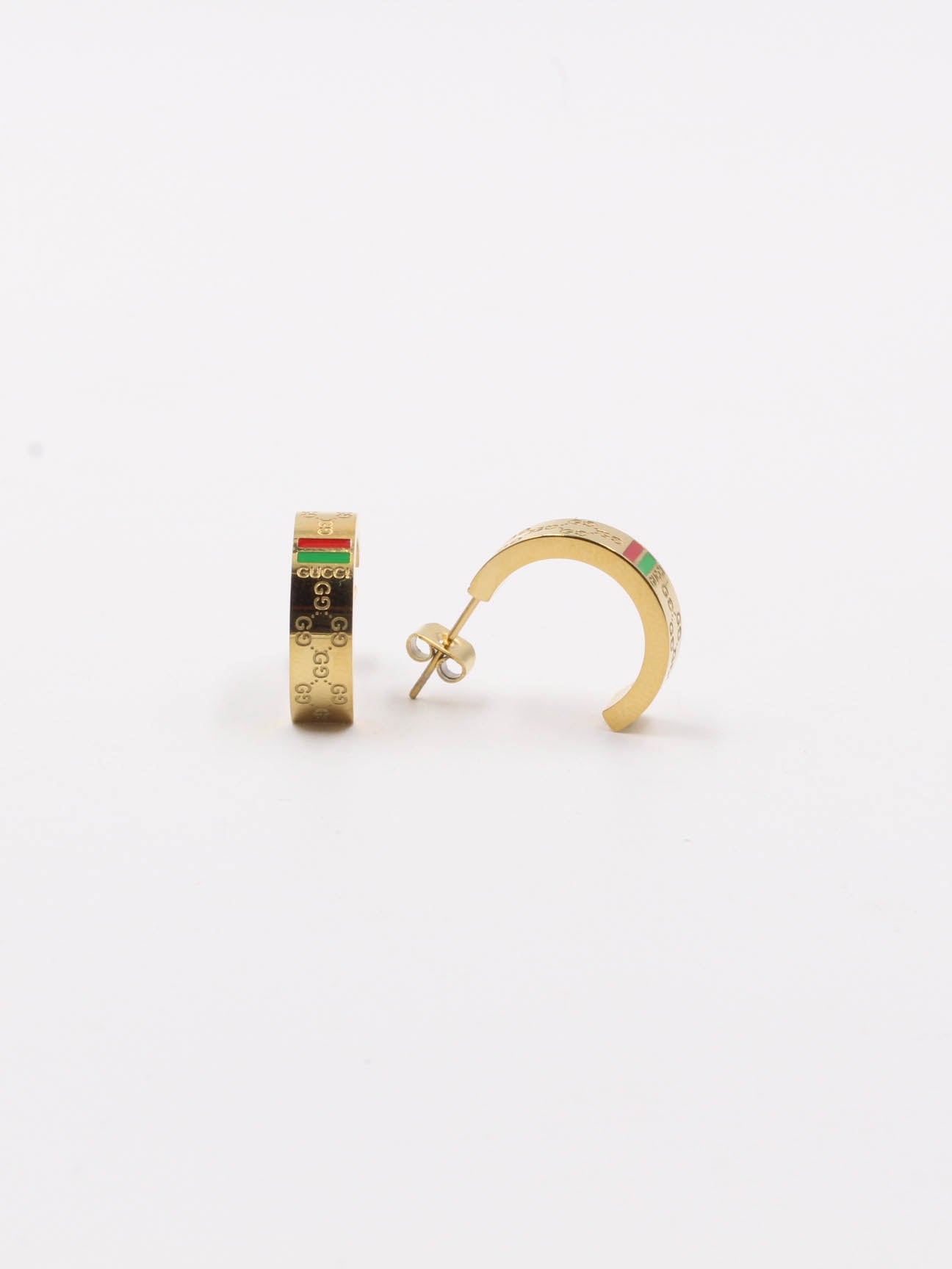 حلق قوتشي مدور ذهبي حلق gucci ذهبي