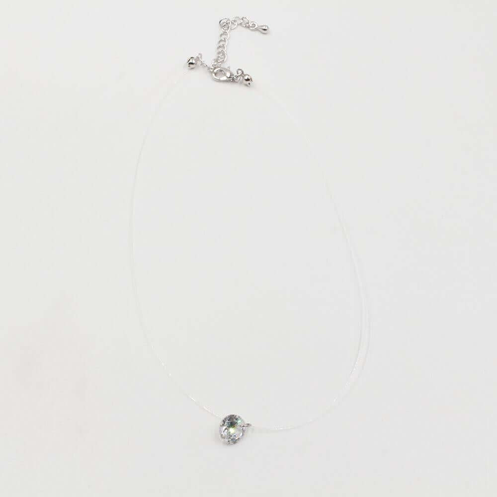 سلسال ستون زركون شفاف سلسال متوفر 2 لون فضي