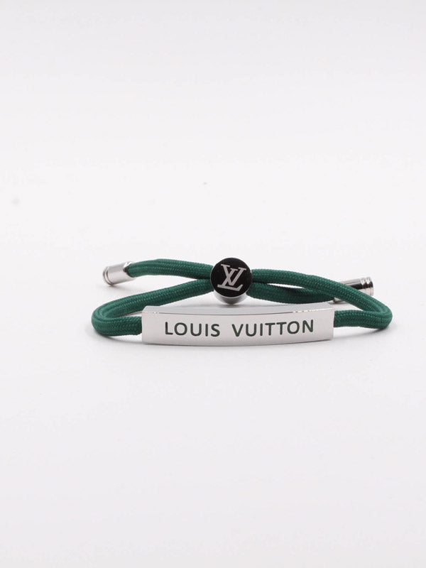 اسواره لويس فيتون ليذر لوقو فضي اسواره louis vuitton اخضر