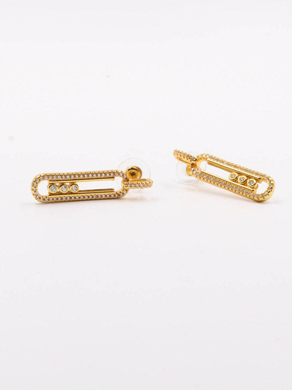 حلق ميسيكا ذهبي وفضي زركون حلق messika