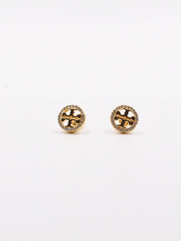 حلق توري بورش ذهبي زركون 1 سم حلق tory burch