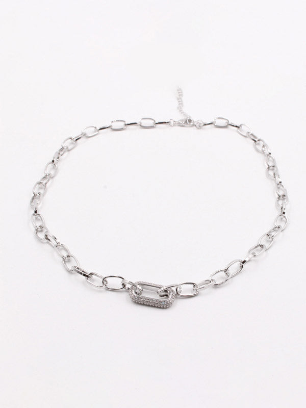 سلسال جنزير زركون انيق سلسال jewel فضي