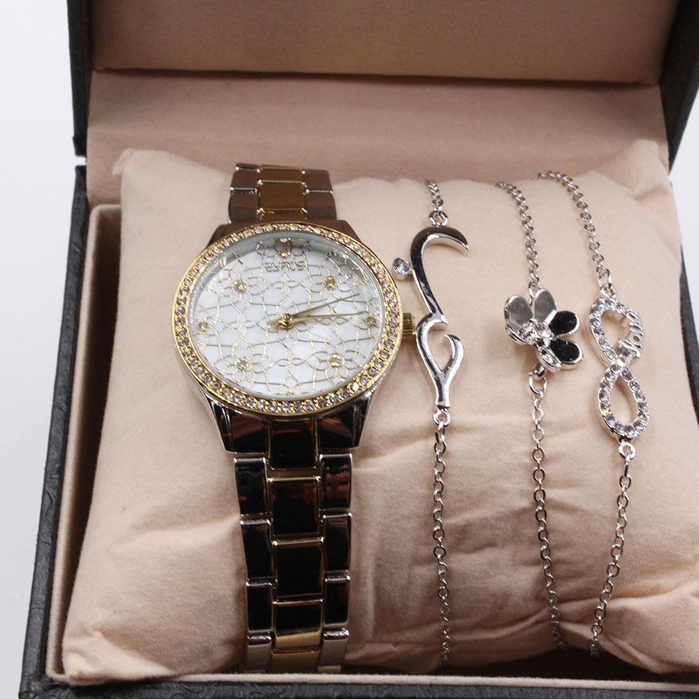 طقم ساعة ماركة سيروز انيقه بأساور اطقم ساعات متوفر 2 لون فضي