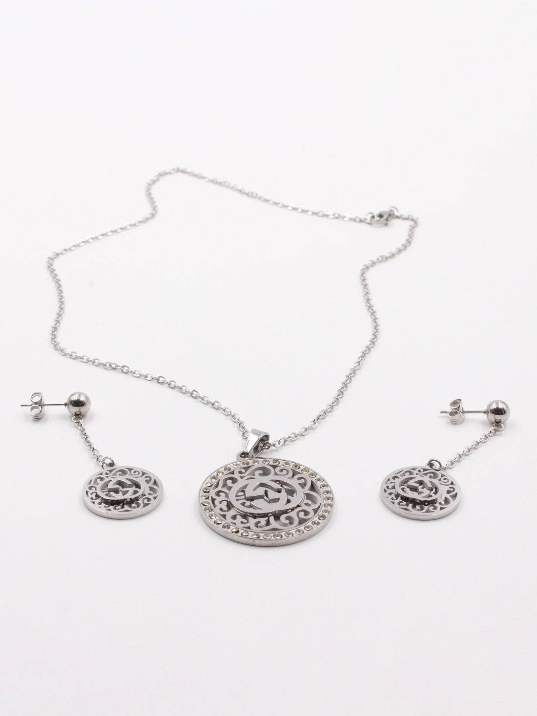 طقم قوتشي اورنيت وذ ستون اطقم gucci فضي