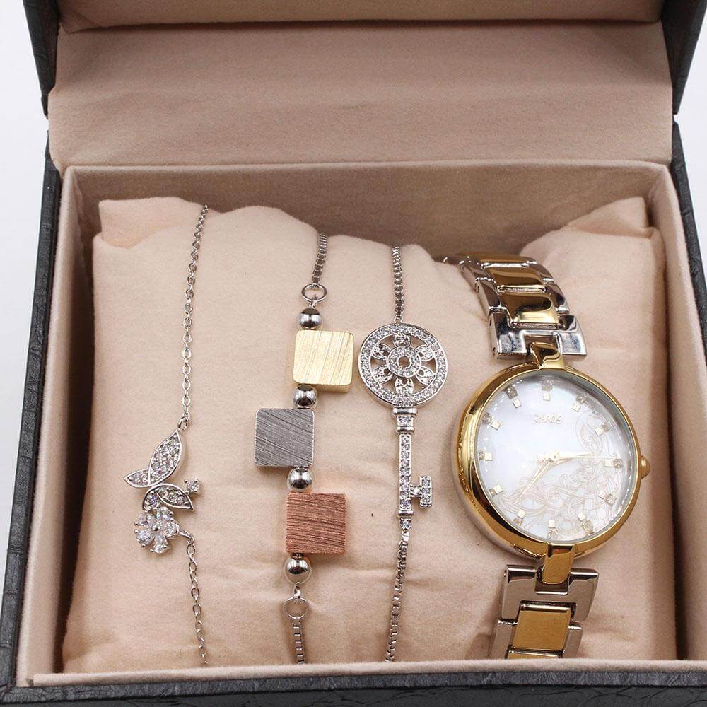 ساعة ماركة سيروز وطقم أساور اطقم ساعات متوفر 2 لون فضي