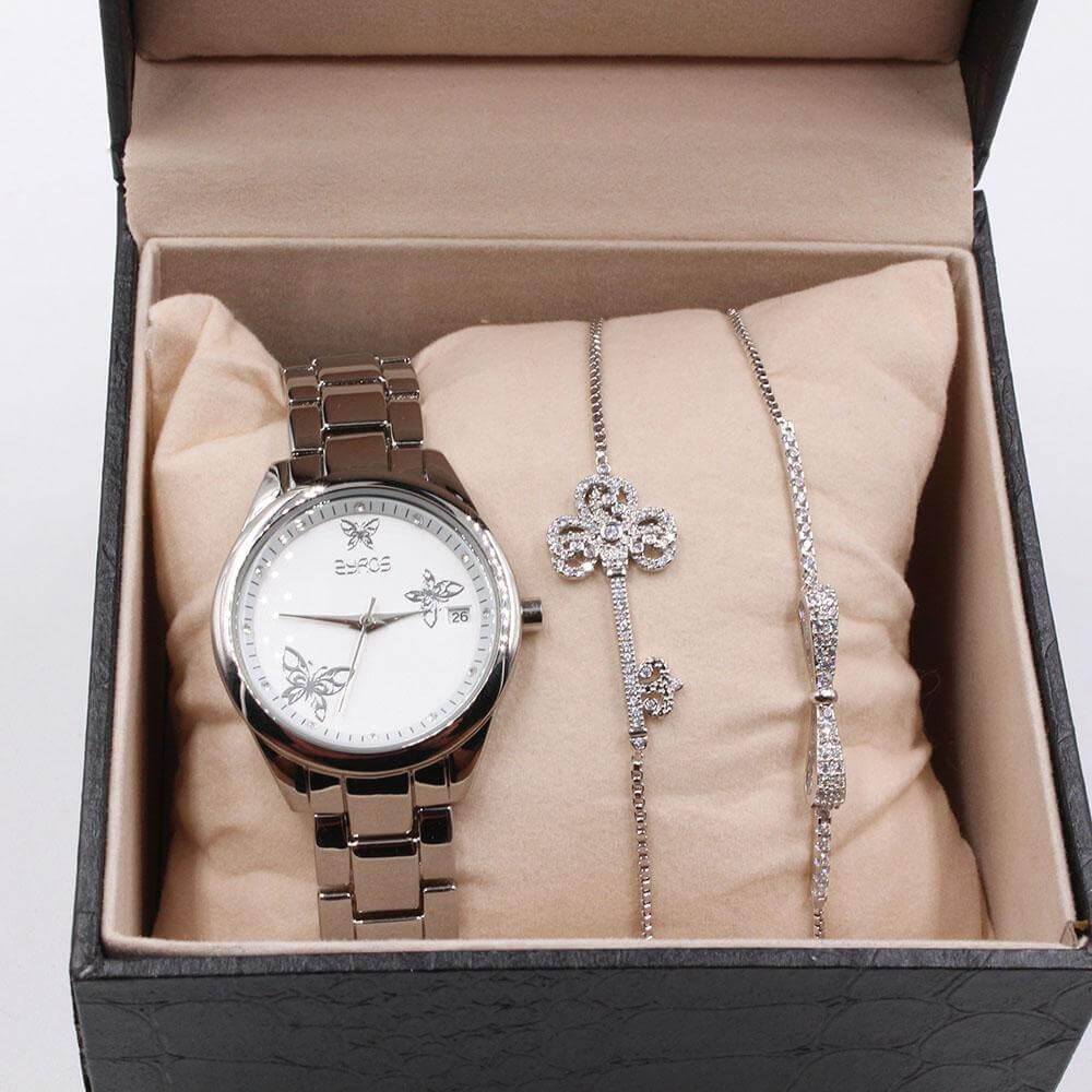ساعة ماركة سيروز فراشه وأساور اطقم ساعات متوفر 2 لون فضي