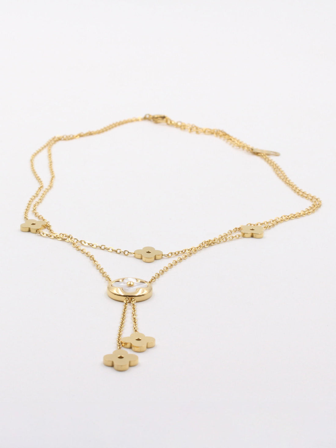 سلسال لويس فيتون طبقتين وايت شيل سلسال louis vuitton