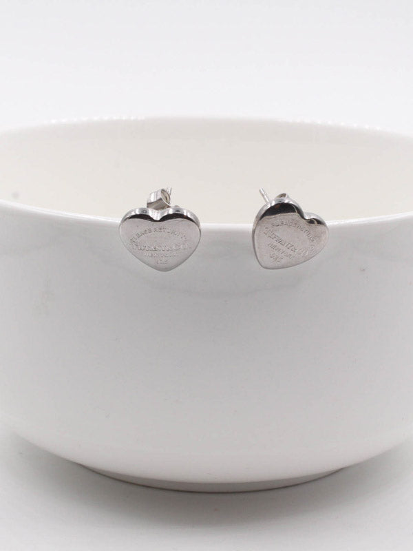 حلق تيفاني قلب صغير حلق tiffany فضي