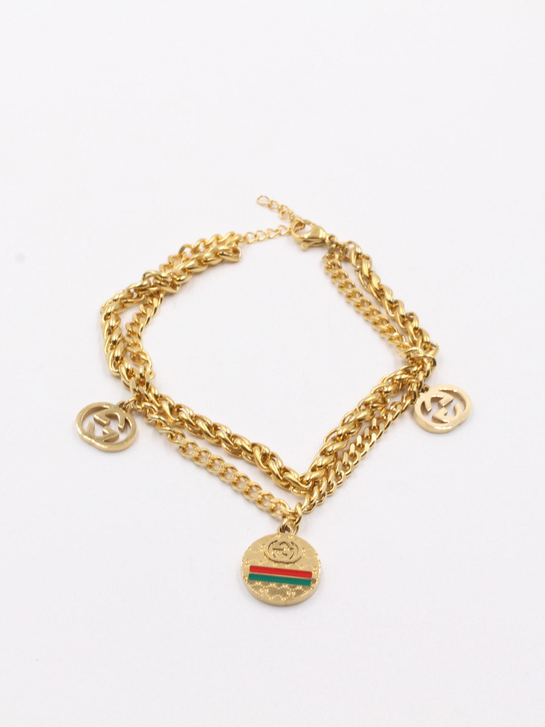 اساوِر قوتشي جنزير دبل شاين اسواره gucci ذهبي