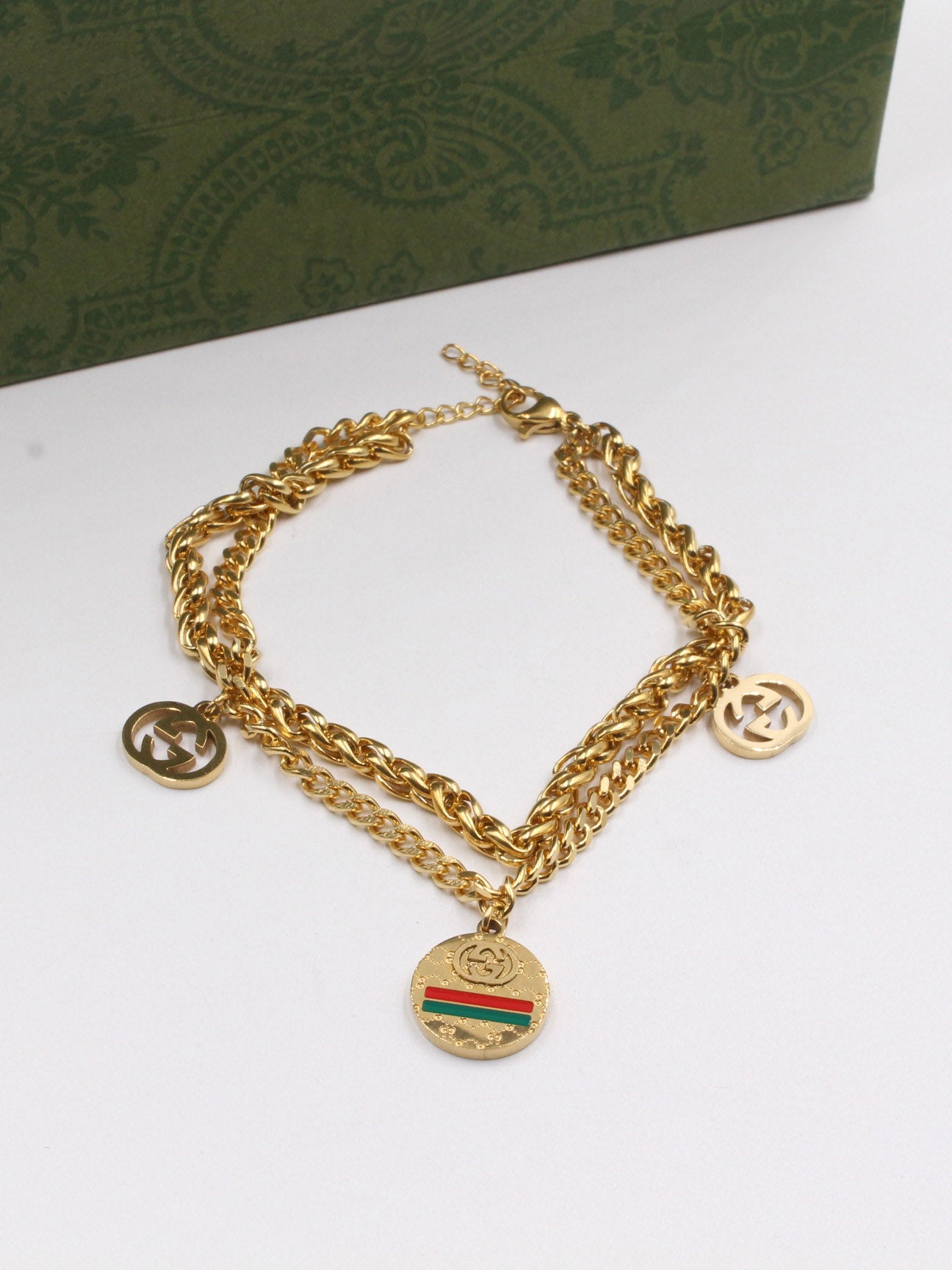 اساوِر قوتشي جنزير دبل شاين اسواره gucci