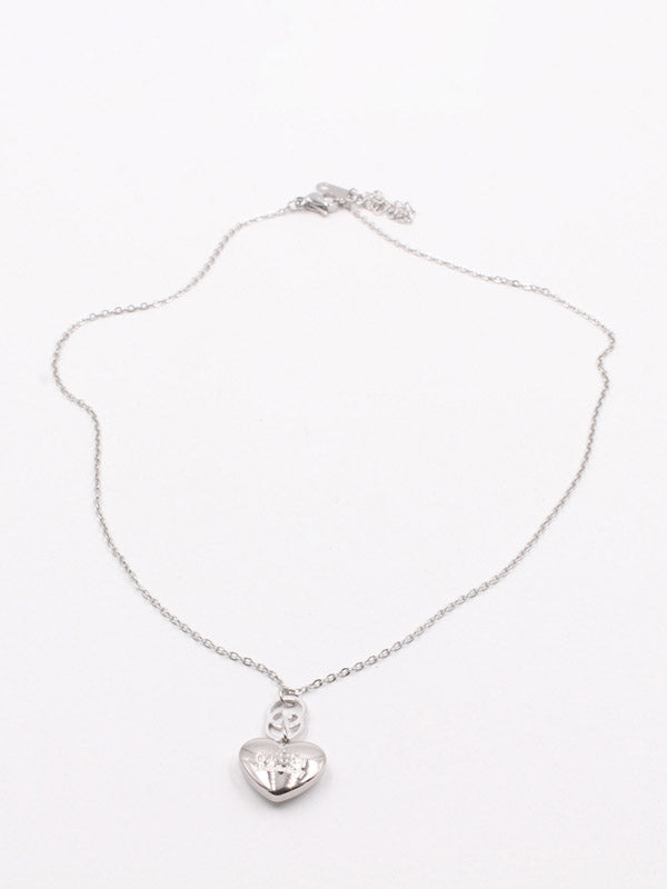 سلسال قوتشي قلب فضي ناعم سلسال gucci