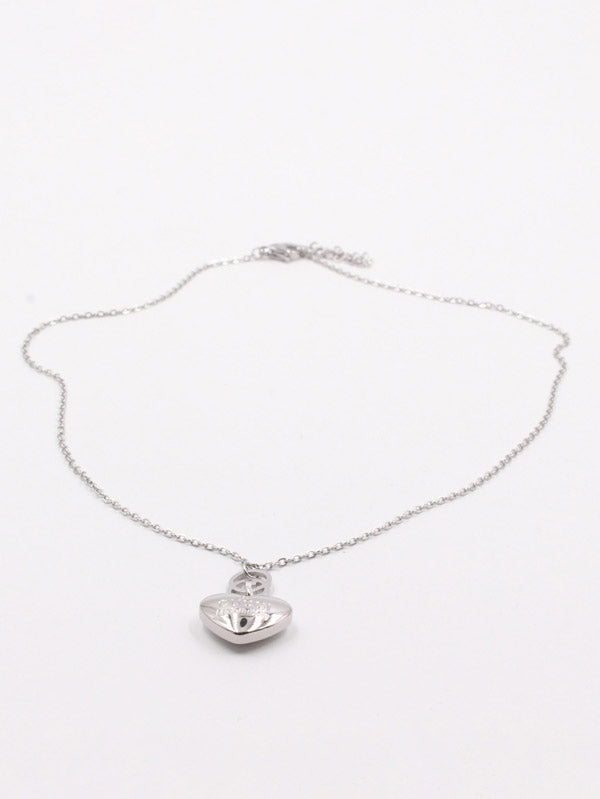 سلسال قوتشي قلب فضي ناعم سلسال gucci