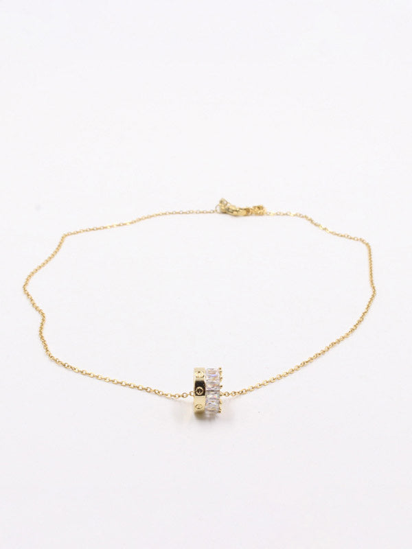 سلسال كارتير زركون ذهبي ناعم سلسال CARTIER