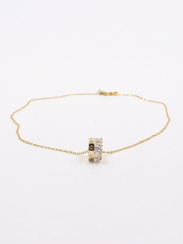 سلسال كارتير زركون ذهبي ناعم سلسال CARTIER
