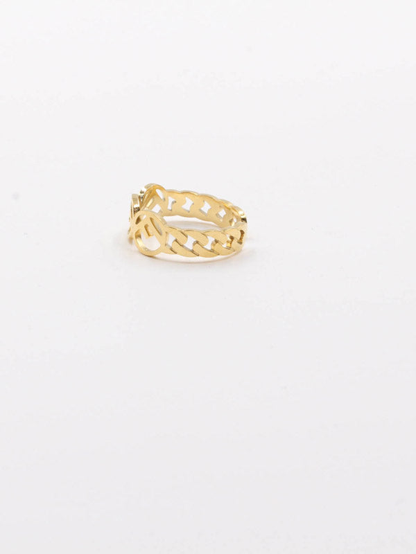 خاتم فندي ذهبي بالشعار خواتم fendi ذهبي