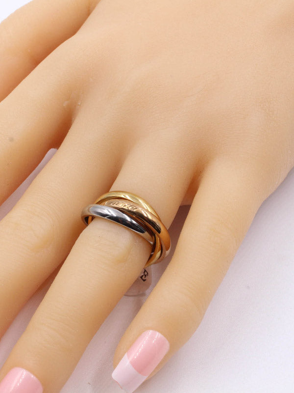 دبله خواتم كارتير متشابكة ذهبي بالشعار خواتم CARTIER