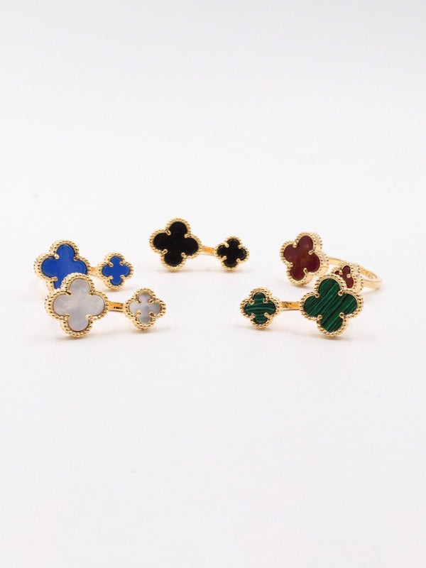 خاتم فان كليف وردتين حجر ملون خواتم van cleef