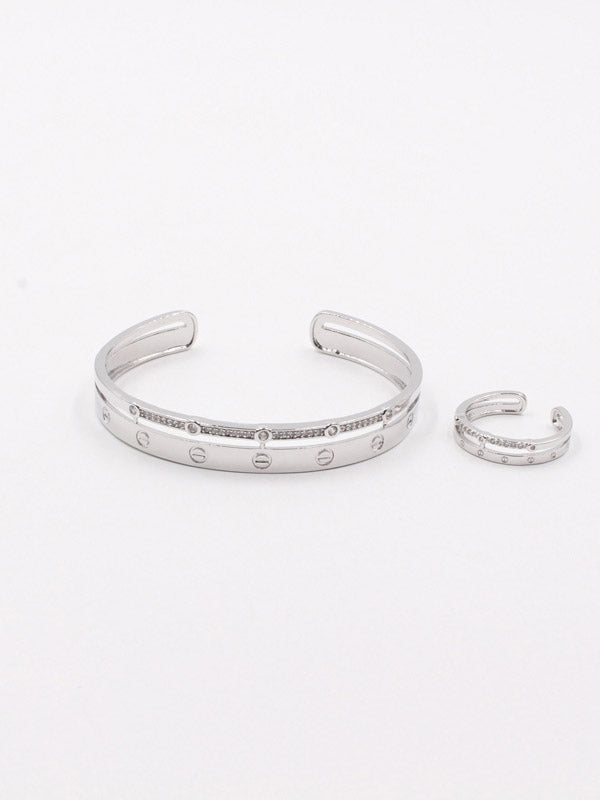 اساور كارتير مع خاتم فري سايز اسواره CARTIER فضي