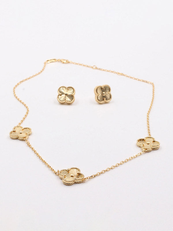 طقم فان كليف 3 ورود ذهبي وملون اطقم van cleef