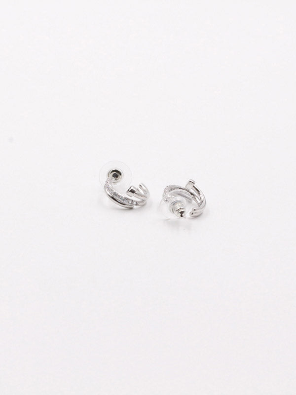 حلق كبس مسمار زركون ناعم حلق jewel فضي