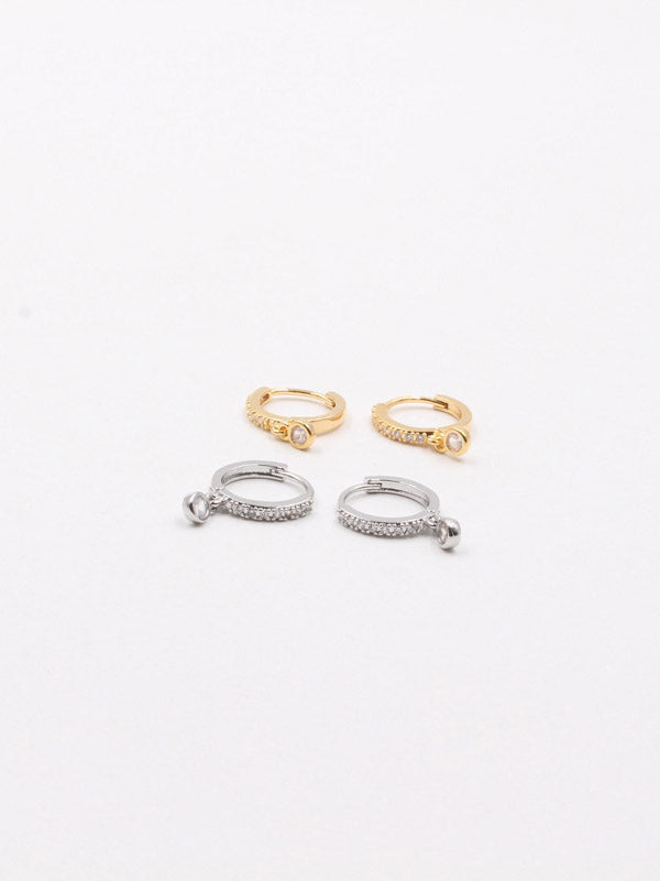 حلق كبس مدور زركون ناعم حلق jewel