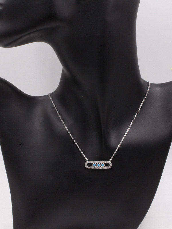 سلسال ميسيكا بلو ستون زركون سلسال messika فضي