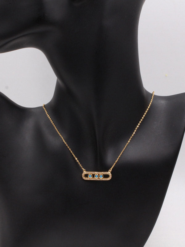 سلسال ميسيكا بلو ستون زركون سلسال messika ذهبي