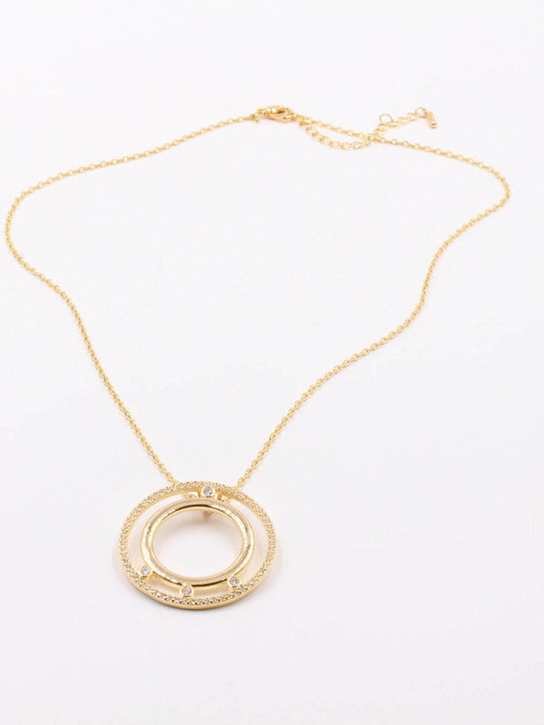 سلسال ميسيكا مدور زركون ذهبي وفضي سلسال messika