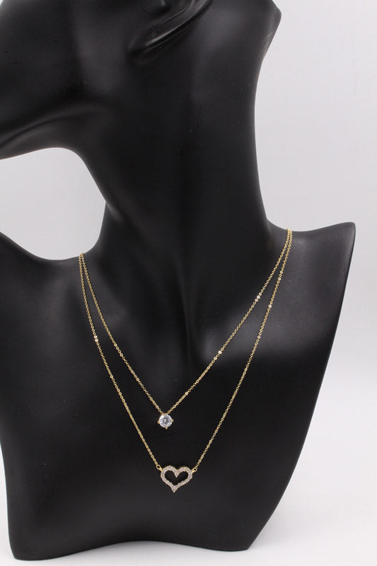 سلسال قلب وفص زركون طبقتين سلسال jewel