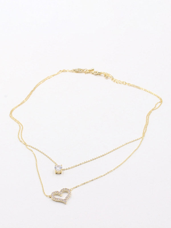 سلسال قلب وفص زركون طبقتين سلسال jewel