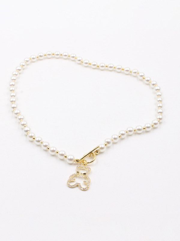 سلسال توس بعقد لولو زركون ذهبي سلسال دبدوب ذهبي