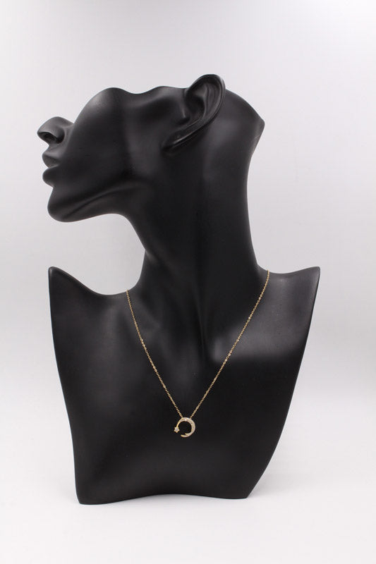 سلسال هلال ونجمه زركون ذهبي سلسال jewel