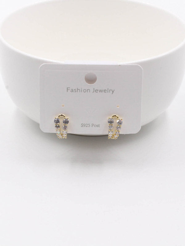 حلق مقوس زركون حلق jewel ذهبي