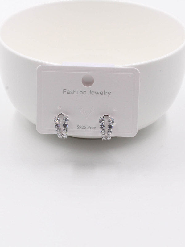 حلق مقوس زركون حلق jewel فضي