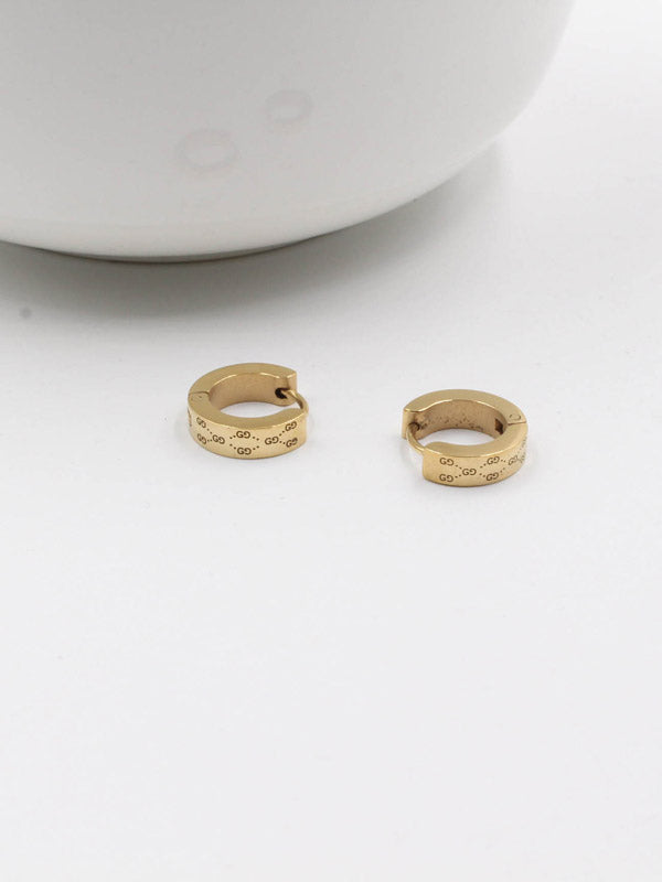 حلق قوتشي مدور صغير حلق gucci ذهبي
