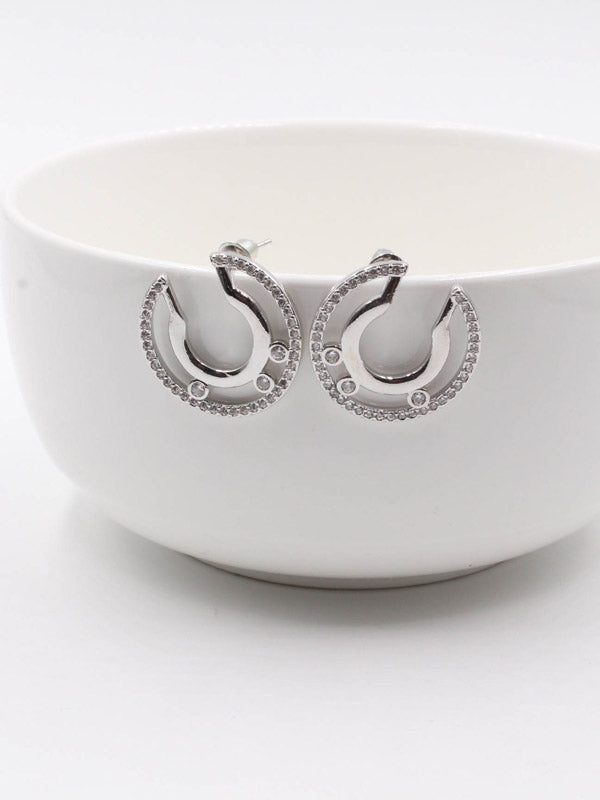 حلق ميسيكا مدور زركون ذهبي وفضي حلق messika فضي