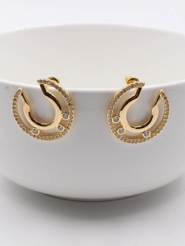 حلق ميسيكا مدور زركون ذهبي وفضي حلق messika ذهبي