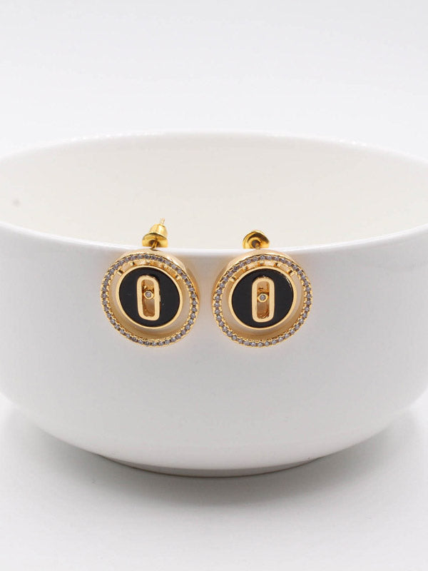 حلق ميسيكا مدور زركون ملون حلق messika ذهبي اسود