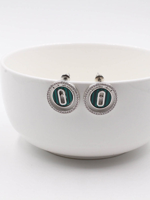 حلق ميسيكا مدور زركون ملون حلق messika فضي اخضر