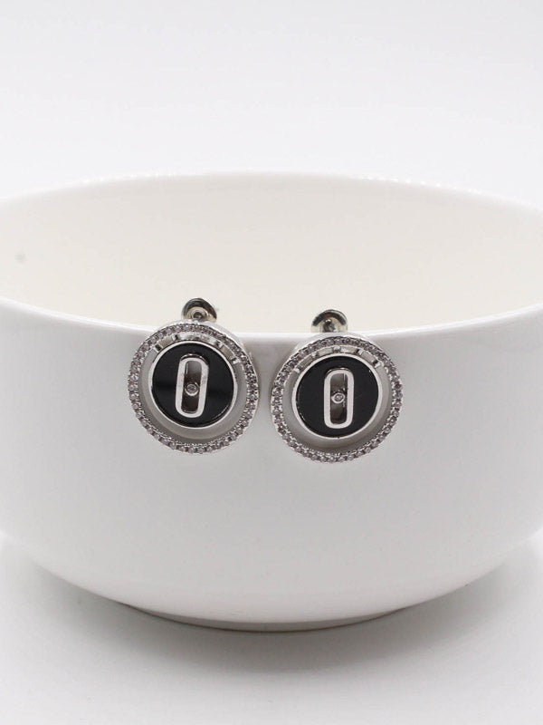 حلق ميسيكا مدور زركون ملون حلق messika فضي اسود