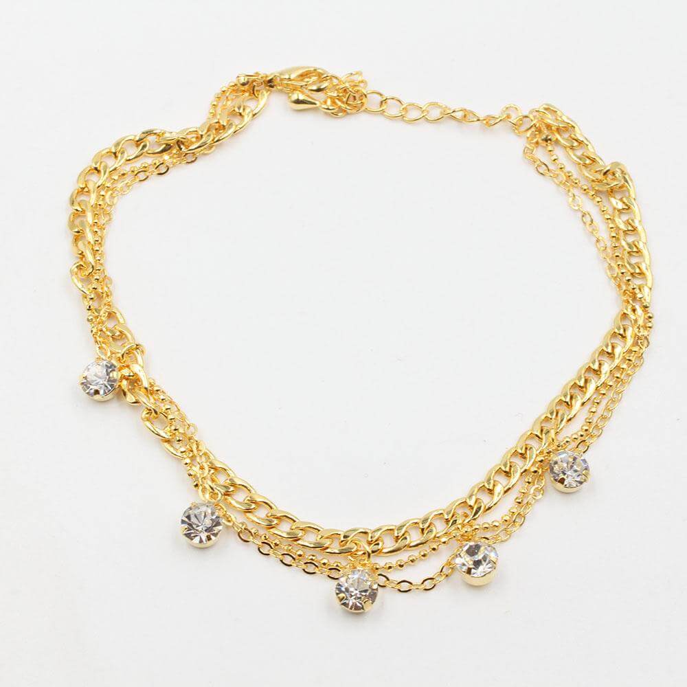 خلحال شينز كريستال خلخال متوفر 2 لون ذهبي