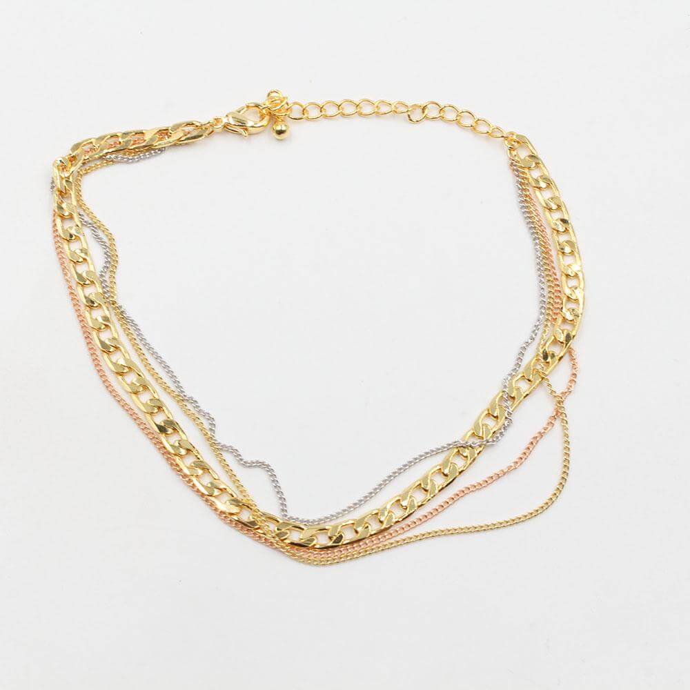 خلحال طبقات ملون ذهبي خلخال متوفر 1 لون ذهبي