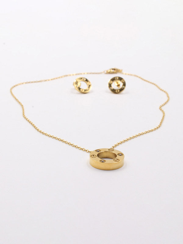 طقم كارتير ذهبي مدور صغير اطقم CARTIER