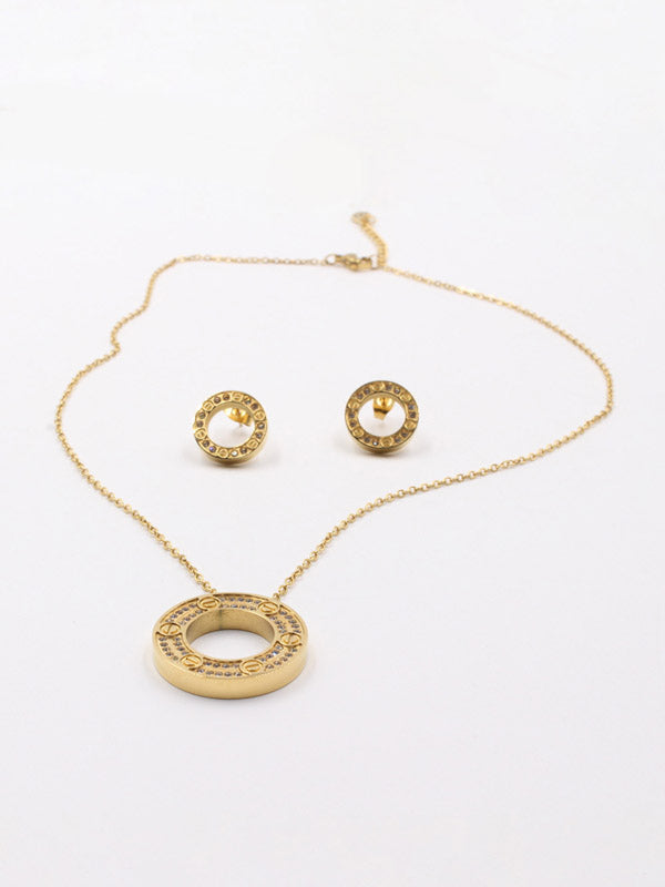 طقم كارتير ذهبي مدور كبير اطقم CARTIER