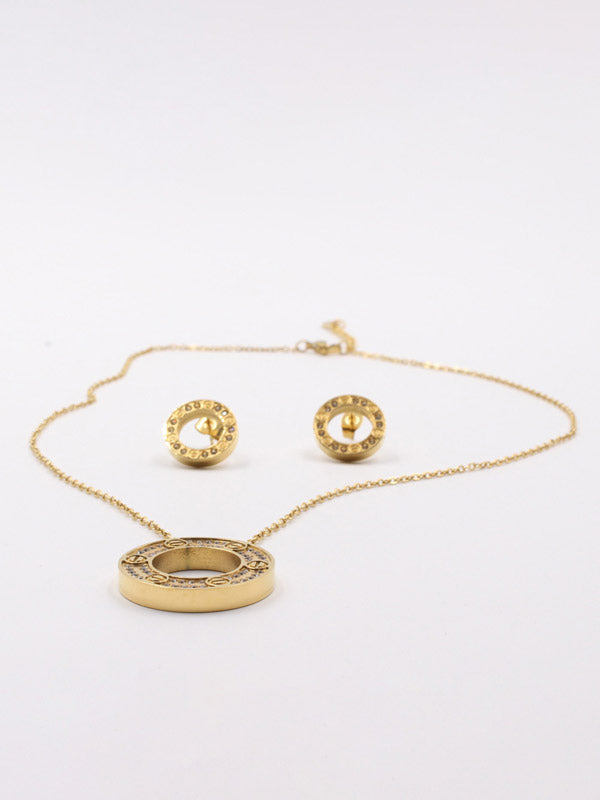 طقم كارتير ذهبي مدور كبير اطقم CARTIER ذهبي